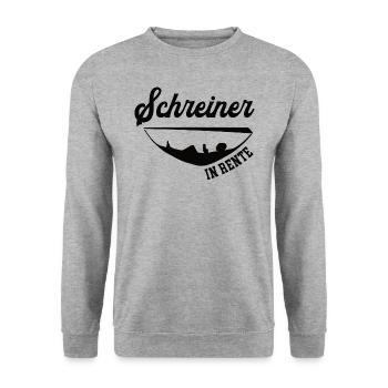 Schreiner in Rente Rentenbeginn Schreinerei Chef - Unisex Pullover - Weißgrau meliert - Vorne - Alina (178cm) & Michal (187cm)