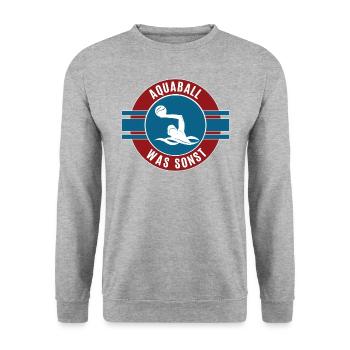 Aquaball Team Mannschaft Spieler Spiel Wasserball - Unisex Pullover - Weißgrau meliert - Vorne - Alina (178cm) & Michal (187cm)