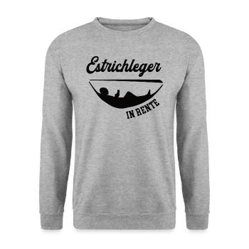 Estrichleger in Rente Rentenbeginn Bodenleger Chef - Unisex Pullover - Weißgrau meliert - Vorne - Alina (178cm) & Michal (187cm)