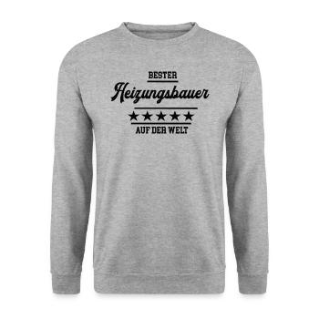 Bester Heizungsbauer Handwerker Heizungsbau Chef - Unisex Pullover - Weißgrau meliert - Vorne - Alina (178cm) & Michal (187cm)