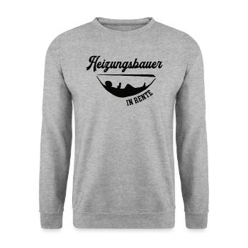 Heizungsbauer in Rente Rentenbeginn Heizungsbau - Unisex Pullover - Weißgrau meliert - Vorne - Alina (178cm) & Michal (187cm)