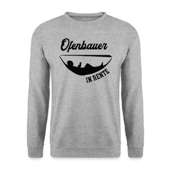Ofenbauer in Rente Rentenbeginn Heizungsbau Chef - Unisex Pullover - Weißgrau meliert - Vorne - Alina (178cm) & Michal (187cm)