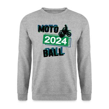 Motoball Spieler Team Turnier Mannschaft in 2024 - Unisex Pullover - Weißgrau meliert - Vorne - Alina (178cm) & Michal (187cm)
