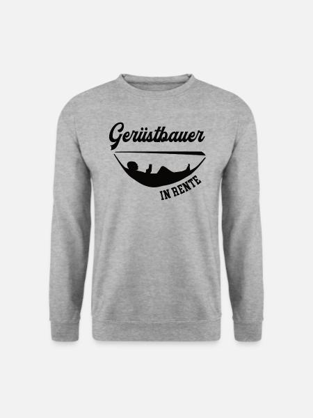 Gerüstbauer in Rente Rentenbeginn Gerüstbau - Unisex Pullover - Weißgrau meliert