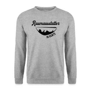 Raumausstatter in Rente Rentenbeginn Ruhestand - Unisex Pullover - Weißgrau meliert - Vorne - Alina (178cm) & Michal (187cm)