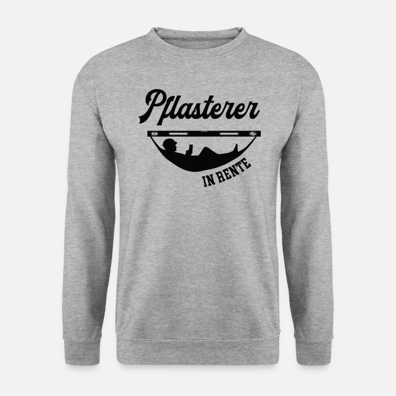 Pflasterer in Rente Rentenbeginn Pflasterei Chef - Unisex Pullover - Weißgrau meliert