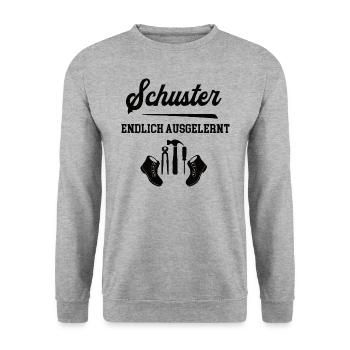 Schuster Ausbildung Bestanden Azubi Schusterei - Unisex Pullover - Weißgrau meliert - Vorne - Alina (178cm) & Michal (187cm)