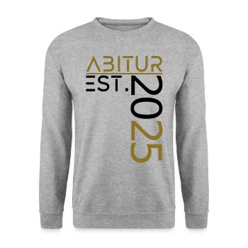 Abitur Est. 2025 - Unisex Pullover - Weißgrau meliert - Vorne - Alina (178cm) & Michal (187cm)