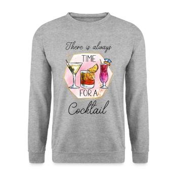 Cocktail Summer Beach Bar Club Party Drink - Unisex Sweatshirt - salt & pepper - Front - Alina (178cm) & Michal (187cm)