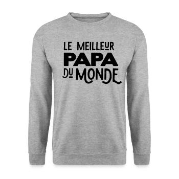 Meilleur papa du monde - Sweat-shirt Unisexe - gris chiné - Devant - Alina (178cm) & Michal (187cm)