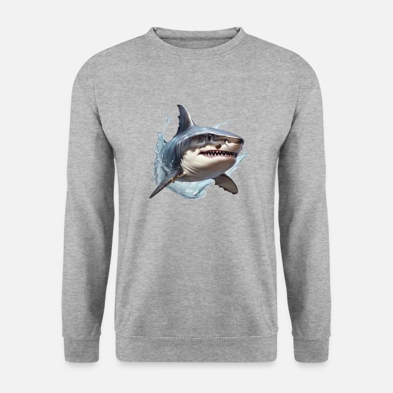 Great White Shark - Unisex Pullover - Weißgrau meliert