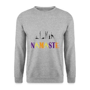 NAMASTE - Unisex Sweatshirt - salt & pepper - Front - Alina (178cm) & Michal (187cm)