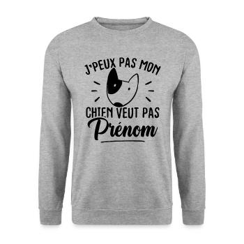 I can't my dog doesn't want first name - Unisex Sweatshirt - salt & pepper - Front - Alina (178cm) & Michal (187cm)