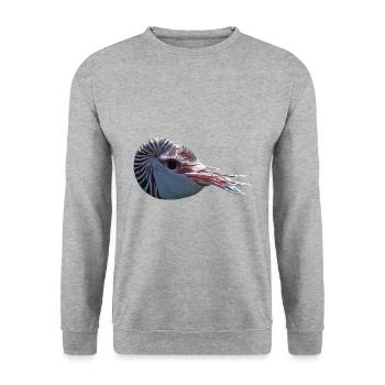 Perlboot Meerestier Nautilus Fossil Ozean Geschenk - Unisex Pullover - Weißgrau meliert - Vorne - Alina (178cm) & Michal (187cm)