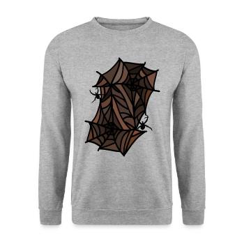 Spinnen Spinnennetze - Unisex Pullover - Weißgrau meliert - Vorne - Alina (178cm) & Michal (187cm)