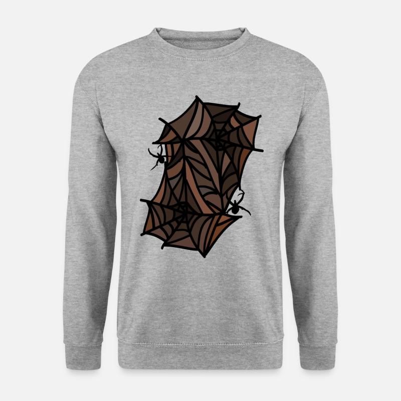Spinnen Spinnennetze - Unisex Pullover - Weißgrau meliert