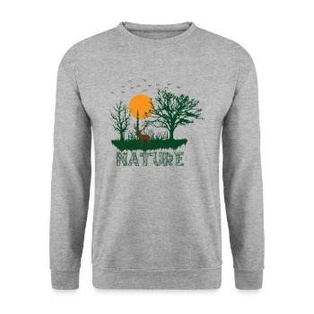 nature - Sweat-shirt Unisexe - gris chiné - Devant - Alina (178cm) & Michal (187cm)