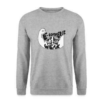 E-Commerce - Unisex Pullover - Weißgrau meliert - Vorne - Alina (178cm) & Michal (187cm)