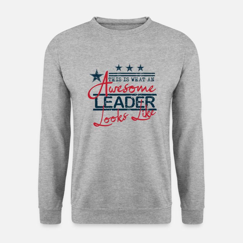 Leader - Unisex Pullover - Weißgrau meliert