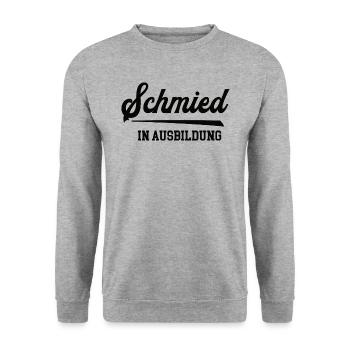 Schmied Ausbildung Lehre Schmiedausbildung Metall - Unisex Pullover - Weißgrau meliert - Vorne - Alina (178cm) & Michal (187cm)