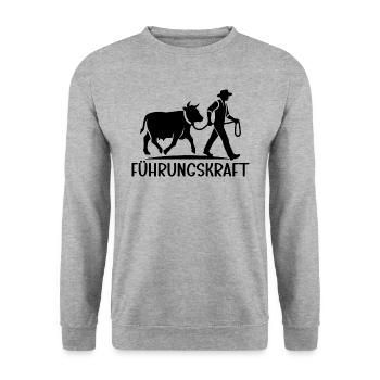 Führungskraft Kühe Landwirt Bauer Geschenkidee - Unisex Pullover - Weißgrau meliert - Vorne - Alina (178cm) & Michal (187cm)