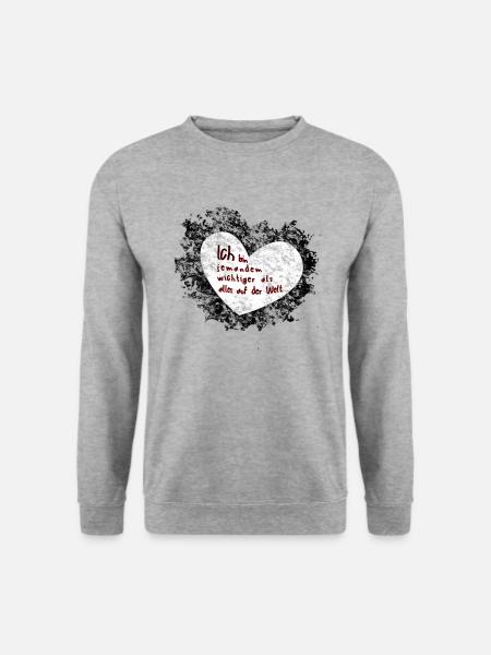 romantische liebeserklärung - Unisex Pullover - Weißgrau meliert