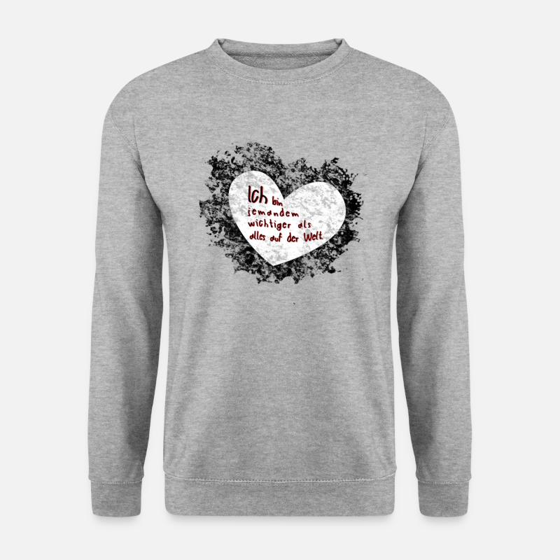 romantische liebeserklärung - Unisex Pullover - Weißgrau meliert
