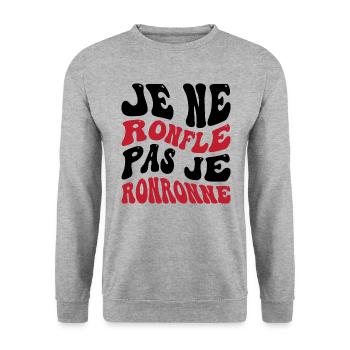 Je ne ronfle pas je ronronne - Sweat-shirt Unisexe - gris chiné - Devant - Alina (178cm) & Michal (187cm)