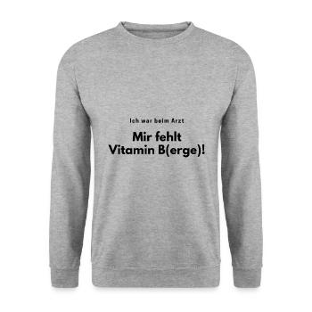 Mir fehlen die Berge - Wandern Wanderschuhe Natur - Unisex Pullover - Weißgrau meliert - Vorne - Alina (178cm) & Michal (187cm)
