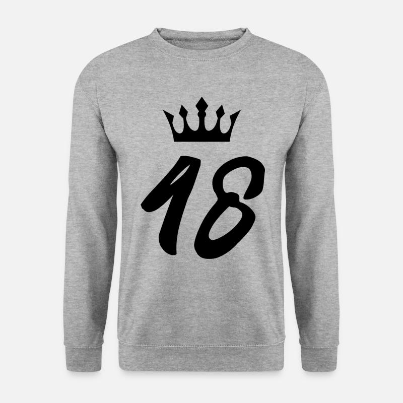 48 Zahl Krone - Unisex Pullover - Weißgrau meliert