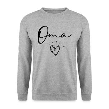 oma - Unisex Sweatshirt - salt & pepper - Front - Alina (178cm) & Michal (187cm)