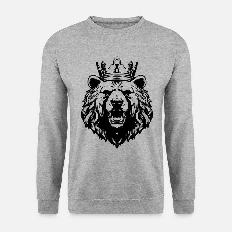 Bear Grizzly Crown King - Unisex Sweatshirt - salt & pepper