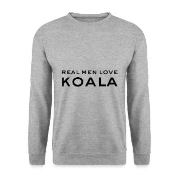 Real men love KOALA - Unisex Sweatshirt - salt & pepper - Front - Alina (178cm) & Michal (187cm)