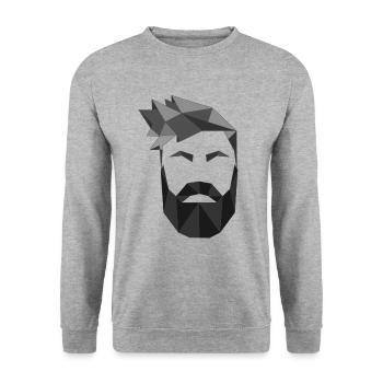 Origami Bart November rasieren Haare - Unisex Pullover - Weißgrau meliert - Vorne - Alina (178cm) & Michal (187cm)