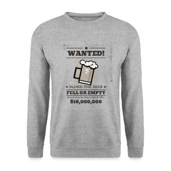 Wanted ! - Sweat-shirt Unisexe - gris chiné - Devant - Alina (178cm) & Michal (187cm)