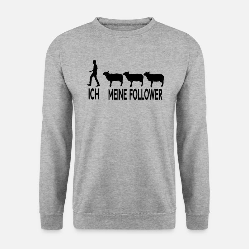Ich Meine Follower Landwirt Bauer Schafzüchter - Unisex Pullover - Weißgrau meliert