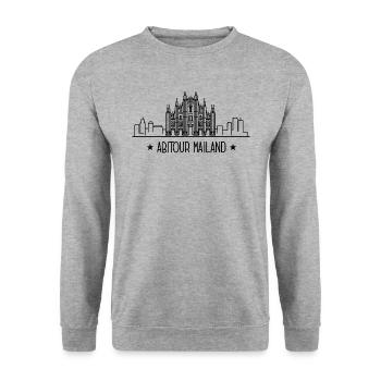 Abitour Mailand Abireise Abifahrt Abi Klassenreise - Unisex Pullover - Weißgrau meliert - Vorne - Alina (178cm) & Michal (187cm)