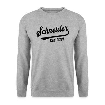 Schneider 2024 Beruf Schneiderei Meister Lehre - Unisex Pullover - Weißgrau meliert - Vorne - Alina (178cm) & Michal (187cm)
