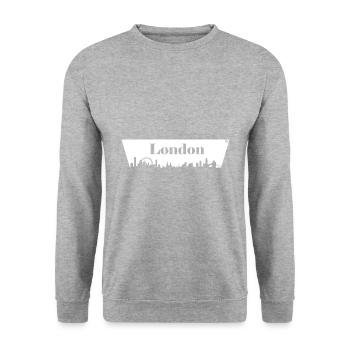 London - Unisex Pullover - Weißgrau meliert - Vorne - Alina (178cm) & Michal (187cm)