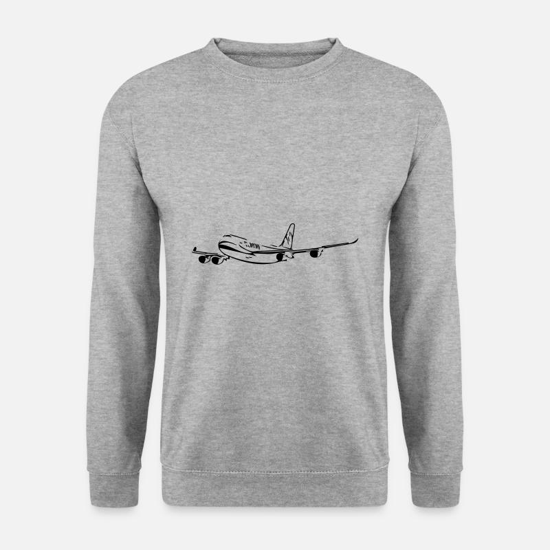 Flugzeug - Unisex Pullover - Weißgrau meliert