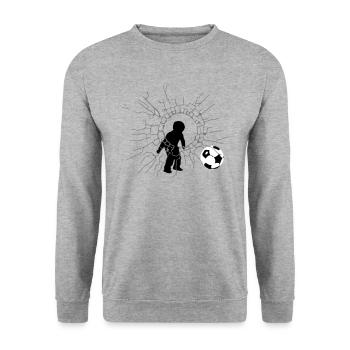 garçon de football - Sweat-shirt Unisexe - gris chiné - Devant - Alina (178cm) & Michal (187cm)