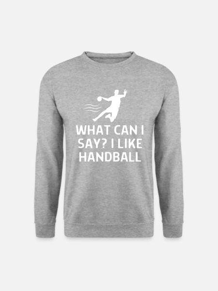 Handball Handballer Spruch Geschenk - Unisex Pullover - Weißgrau meliert