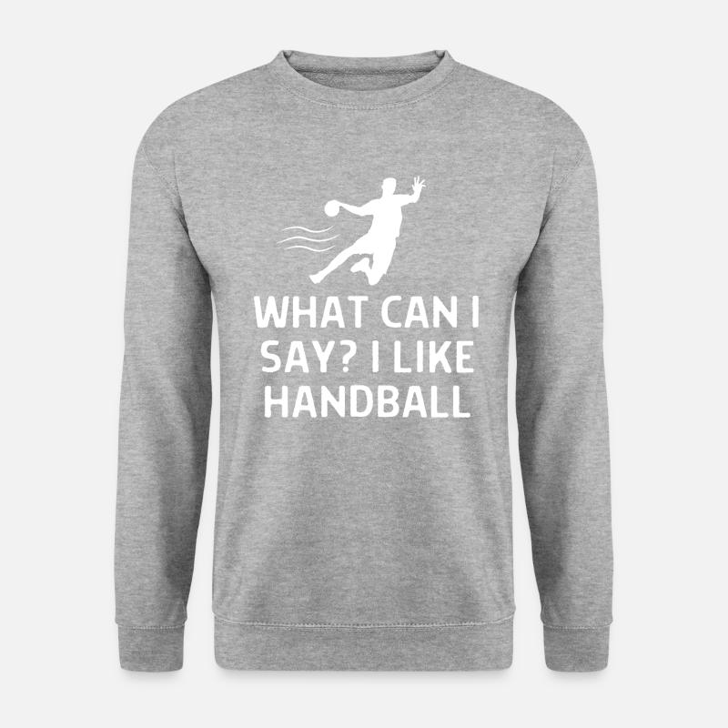 Handball Handballer Spruch Geschenk - Unisex Pullover - Weißgrau meliert