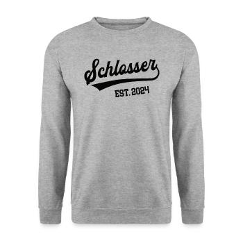 Schlosser 2024 Beruf Schlosserei Metallbau Lehre - Unisex Pullover - Weißgrau meliert - Vorne - Alina (178cm) & Michal (187cm)