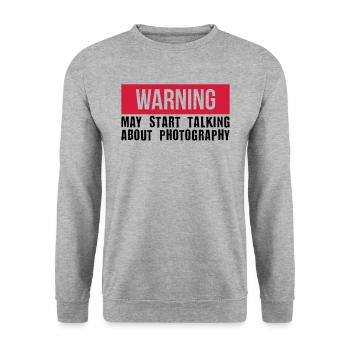 Start talking Photography - kamera - Unisex Pullover - Weißgrau meliert - Vorne - Alina (178cm) & Michal (187cm)