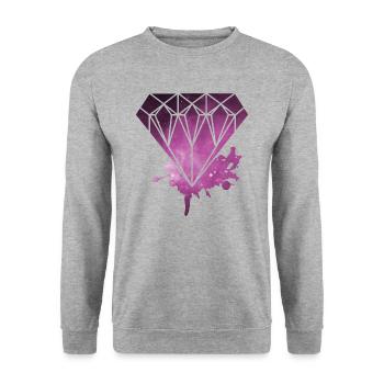 Diamond Galaxy Space Style Fashion Glitter Unique - Unisex Sweatshirt - salt & pepper - Front - Alina (178cm) & Michal (187cm)