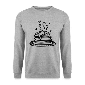 Crêpes Crêpes Galette - Sweat-shirt Unisexe - gris chiné - Devant - Alina (178cm) & Michal (187cm)