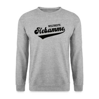 Weltbeste Hebamme Beleghebamme Doula Hebammen - Unisex Pullover - Weißgrau meliert - Vorne - Alina (178cm) & Michal (187cm)