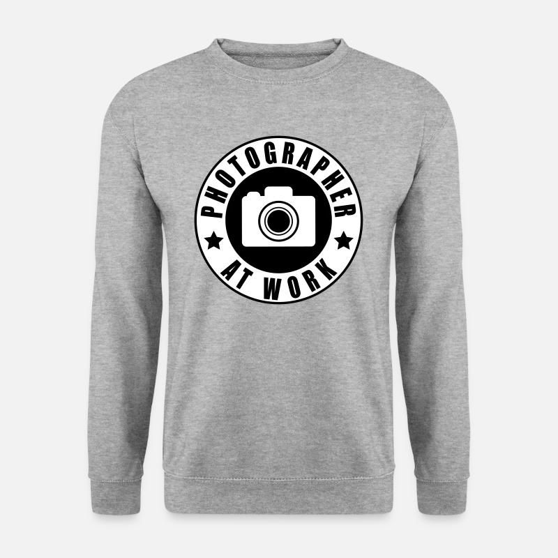 Photographer at work - Unisex Pullover - Weißgrau meliert