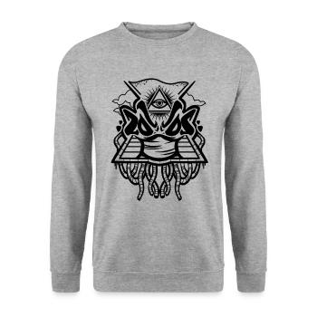 2020 graffiti illustration - black - Unisex Sweatshirt - salt & pepper - Front - Alina (178cm) & Michal (187cm)